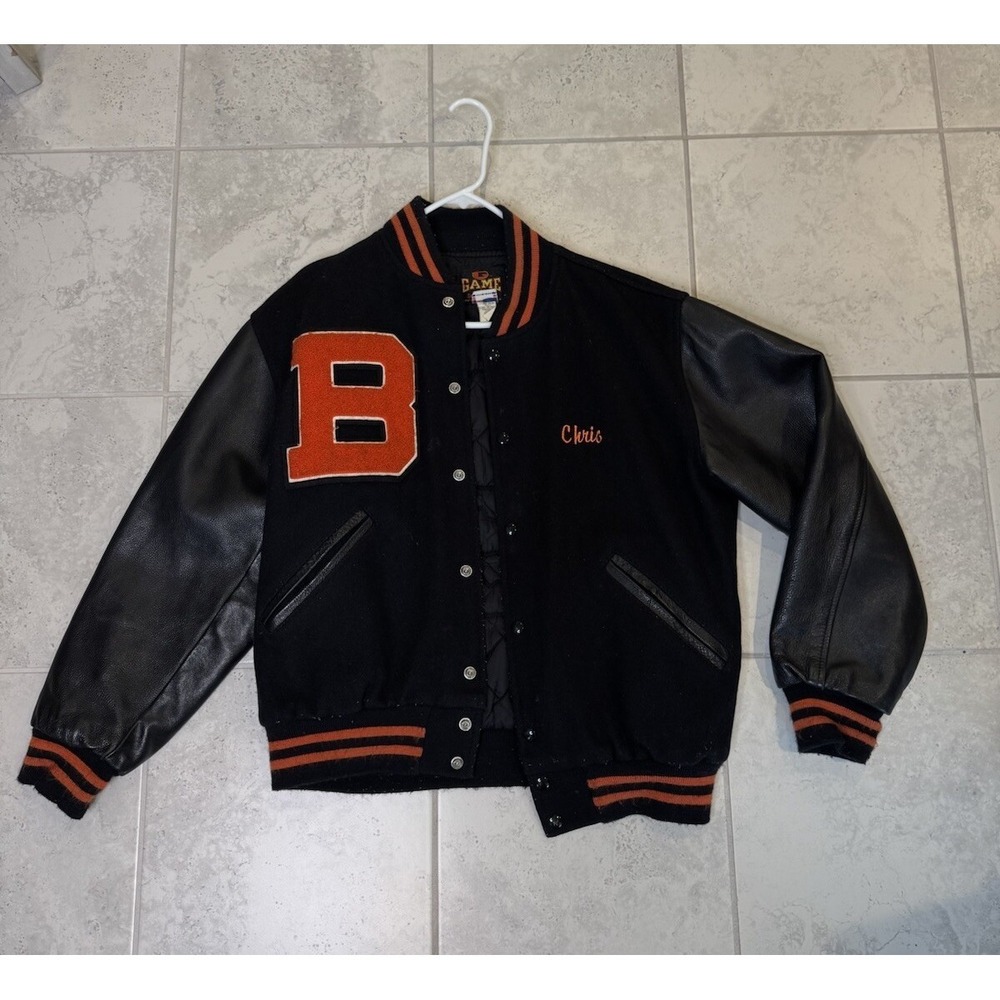 Vintage Vtg Made in USA 80s / 90s Varsity Jacket GAME Sportswear Ltd Sz L 23x26